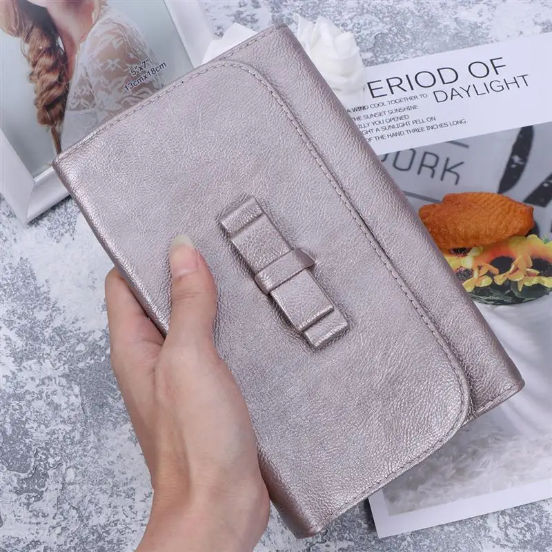 

RUIMIO 1 PC PU Leather Cosmetic Brushes Pouch Portable Makeup Brush Organizer Holder Makeup Tool Bag (Dusty Pink/Black)
