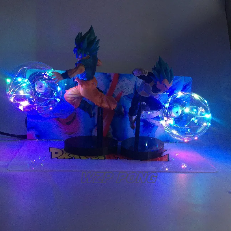 21 см Dragon Ball Son Goku vs Vegeta светодиодное украшение фигурка куклы игрушки ПВХ фигурка Коллекция Модель игрушки подарок