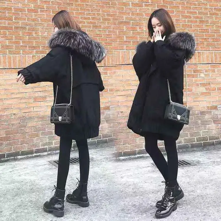 Зимняя куртка размера плюс 4XL, ветровка, женское Свободное длинное пальто, Хлопковая женская одежда, парка, Женская Корейская шапка с капюшоном