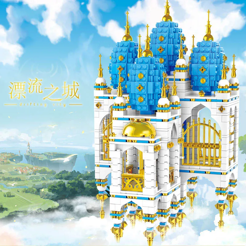 Yeshin MOC Streetview Building The Sky Castle модель совместима с 16015 строительными блоками кирпичи