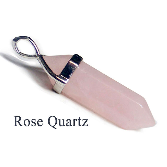 Quartz Crystal Stone Healing Energy Hexagonal Prism Geometry Gem DIY Pendant Necklace Pendant Charms for Jewelry Making