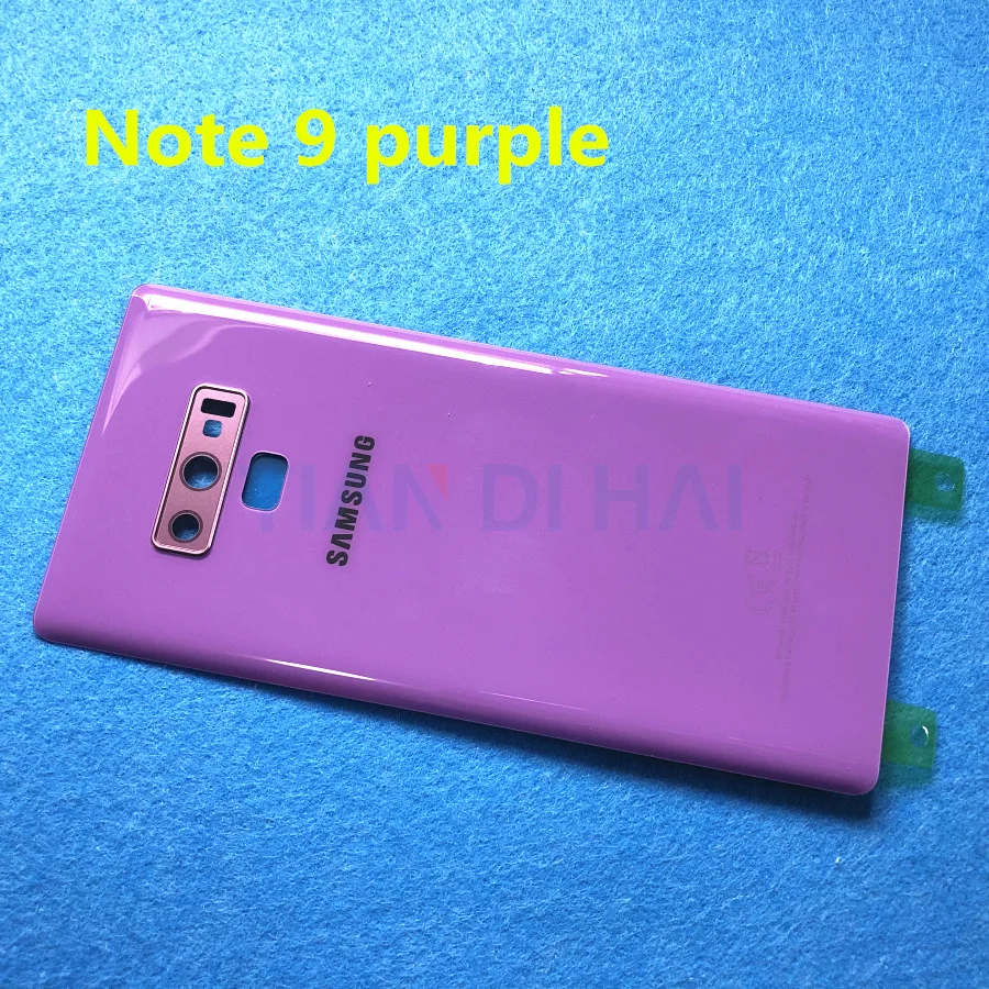 Note 9 purple Note9 8 задний Панель стеклянная задняя крышка батарейного отсека для samsung Galaxy Note 9 N960 N960F Note 8 N950 N950F N950FD Батарея двери - Цвет: Note 9 purple