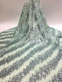 

Amazing shinning dress cloth French net lace fabric party tulle lace material for sewing RFN116(5yards/lot)