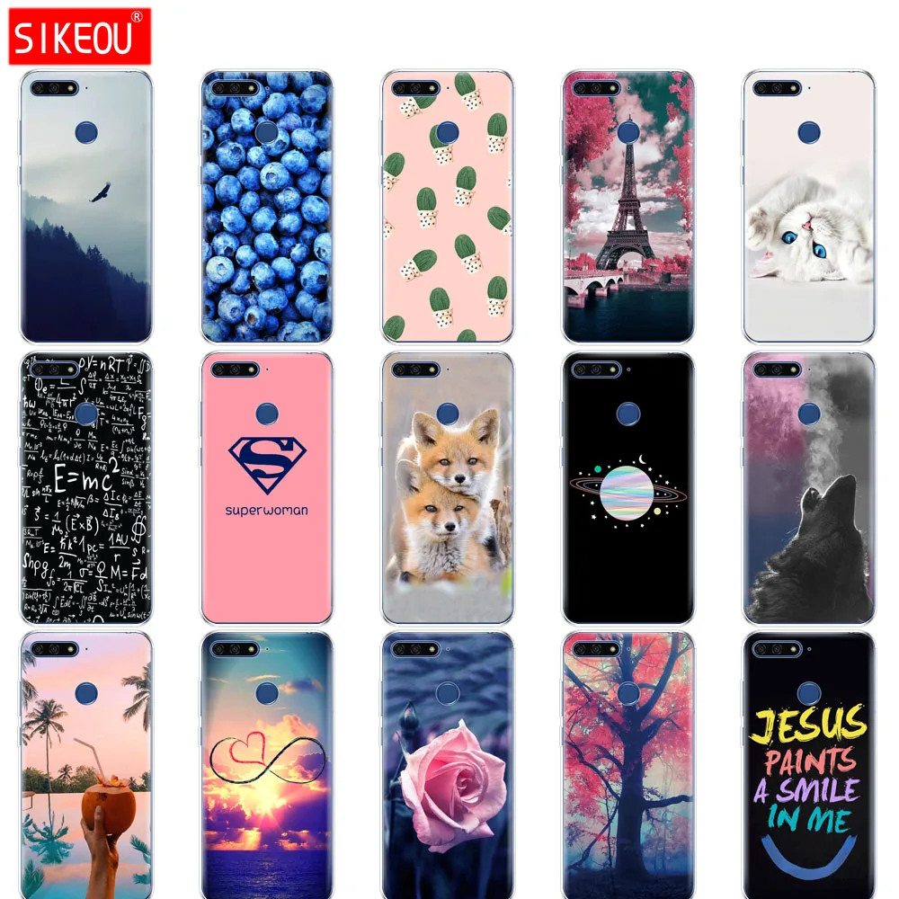 

SOFT TPU Silicon Case for huawei y6 prime 2018 Case ATU-L31 Back Cover for huawei y 6 prime 2018 Print Painted Shells Fundas
