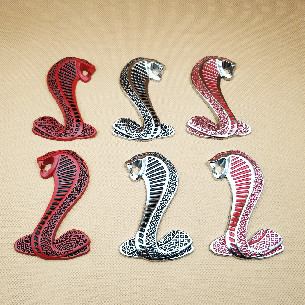 

1pc Car Styling Metal Cobra Snake Auto Emblem Door Fender Badge Sticker Accessories For Mustang
