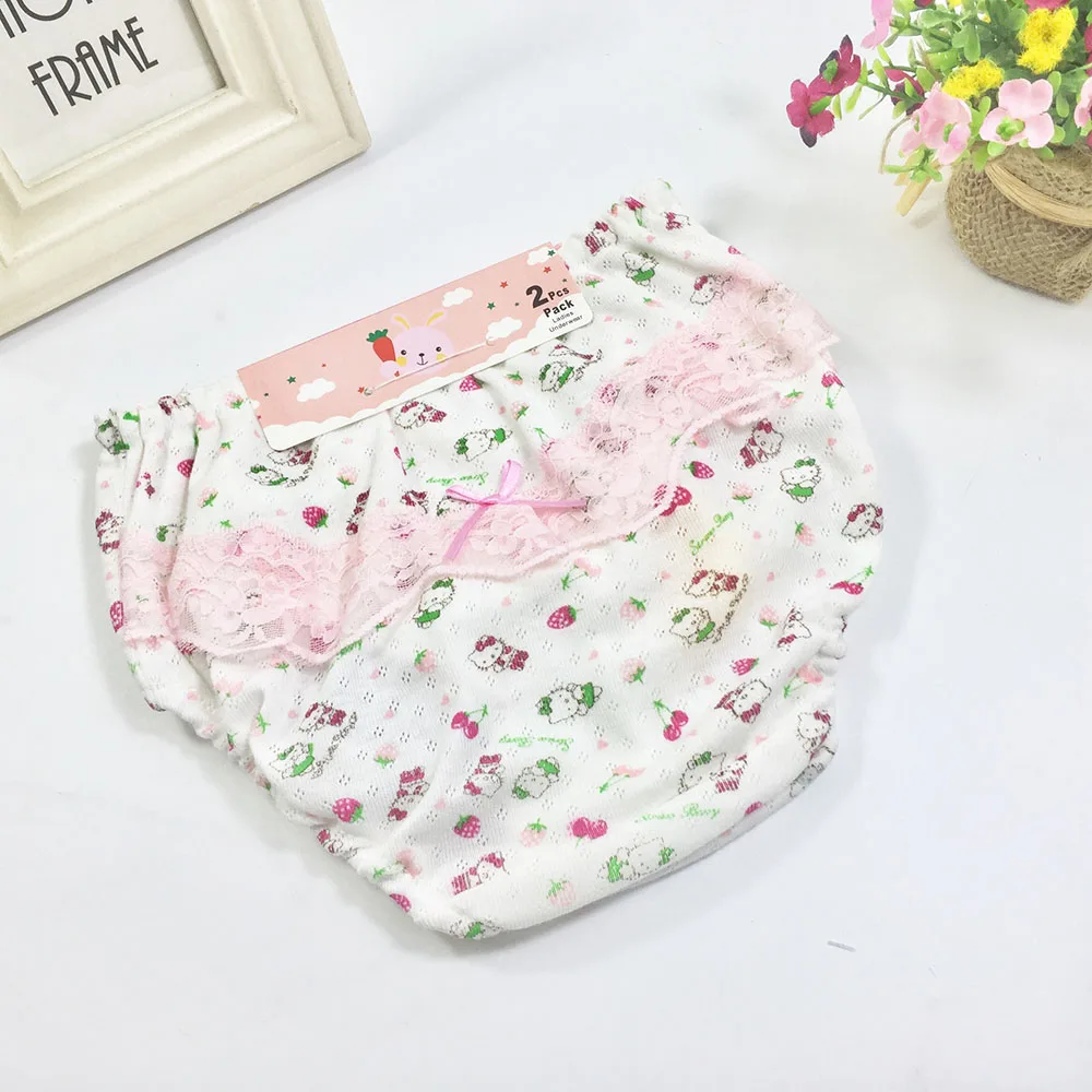 2 pcs/set Baby Underwear Cotton Ruffled Bow Girl Panties Newborn Baby Girl Shorts Underwear 0-2 Years baby cotton panties baby cotton bloomers