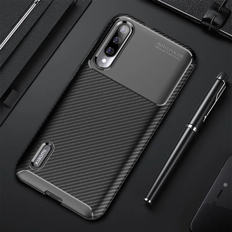 Для Xiaomi mi A3 A 3 чехол роскошный из углеродного волокна противоударный для телефона