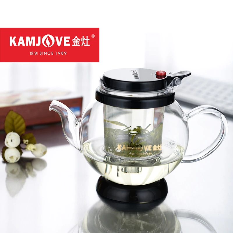 [GRANDNESS] Kamjove стеклянный чайный чайник Kungfu с автоматическим открыванием заварочным