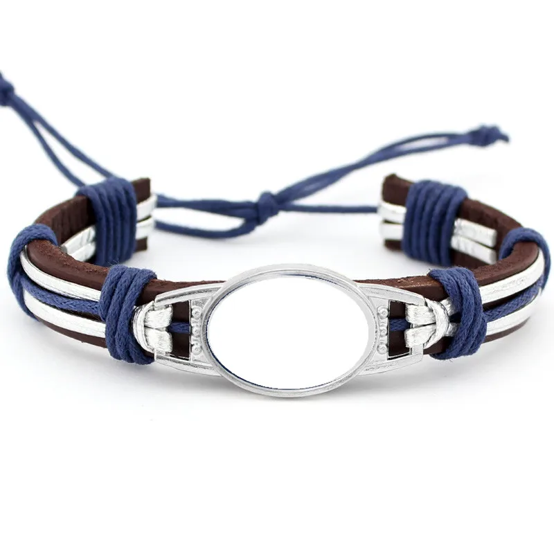 

Custom Design Charm Genuine Leather Bracelets & Bangles For Man Woman 1PCS