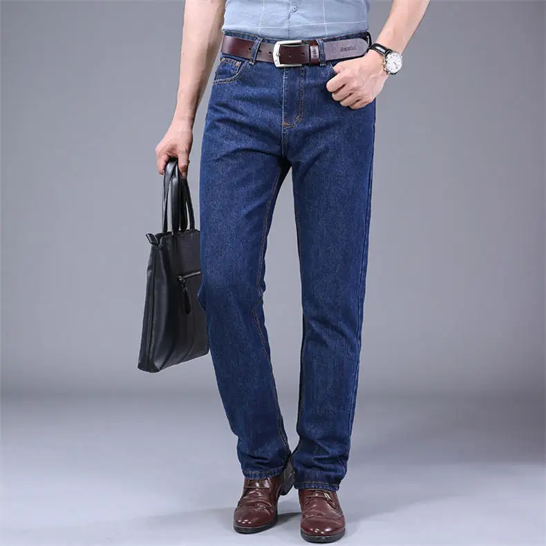 2019 Autumn Jeans Men Casual Business Cotton Force Denim Trousers Slim Fit Jeans Spring Straight Denim Pants Male Thin Men Jeans 1
