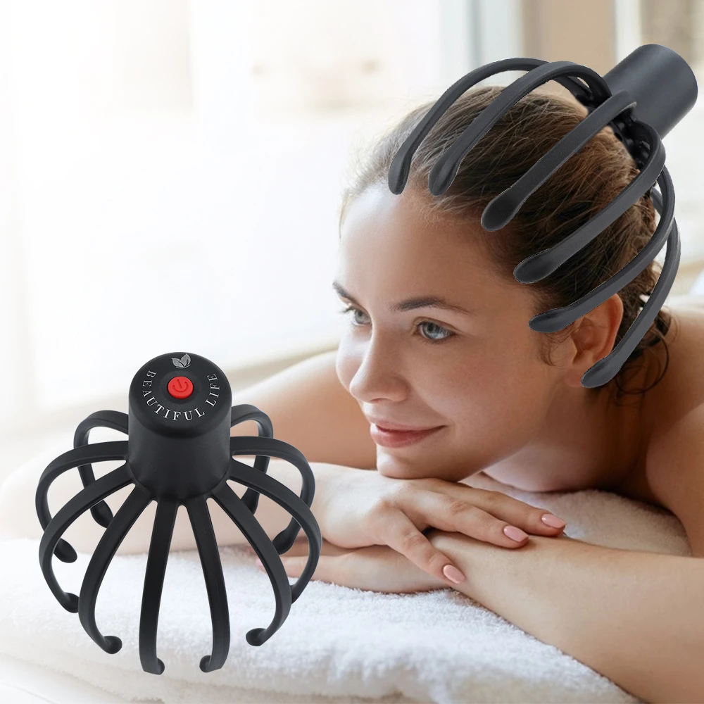 Electric Octopus Claw Scalp Massager Hands Free Therapeutic Head