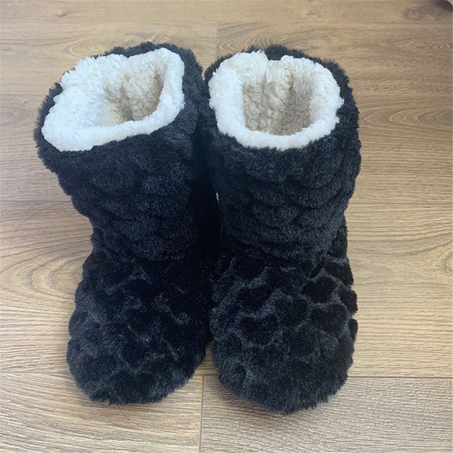 Cotton Slippers Winter Warm Feelce Indoor Floor Shoes Socks Love Pattern Slip On Soft Non-slip Female Plush Shoes