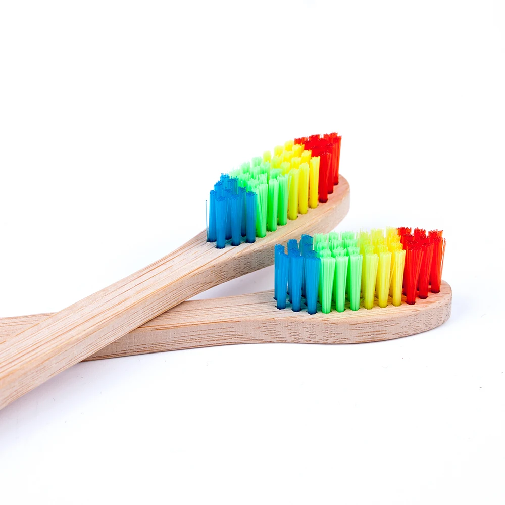 10/15/20pcs Rainbow Bamboo Toothbrush Soft Brush Eco Friendly Teeth Brush Colorful Teeth Brushes Wood Handle Adults Teeth Care