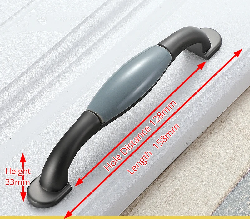 Handle-1806-128LC KAK средиземноморские синие керамические ручки для шкафа и ручки серые дверные ручки для гардероба европейская мебель ручка фурнитура для шкафа - Цвет: Handle-1806-128LC