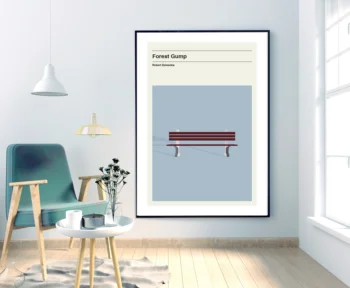 

Forrest Gump Bench Minimalist Mid Century Movie canvas poster Wall Decor No frame