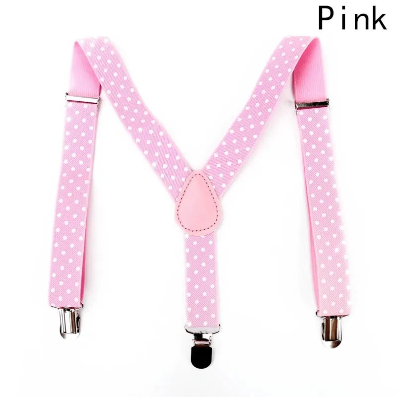 pink 1 предмет, детские костюмы в горошек, подтяжки, 3 зажима, регулируемые рубашки Детские подтяжки для маленьких мальчиков, подтяжки с поясом - Цвет: pink