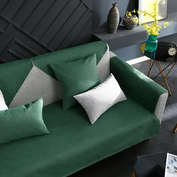 

SBB European modern sectional cotton Sofa cover cushion ALL seasons simple modern customized back cover pure 4 colors anti slip