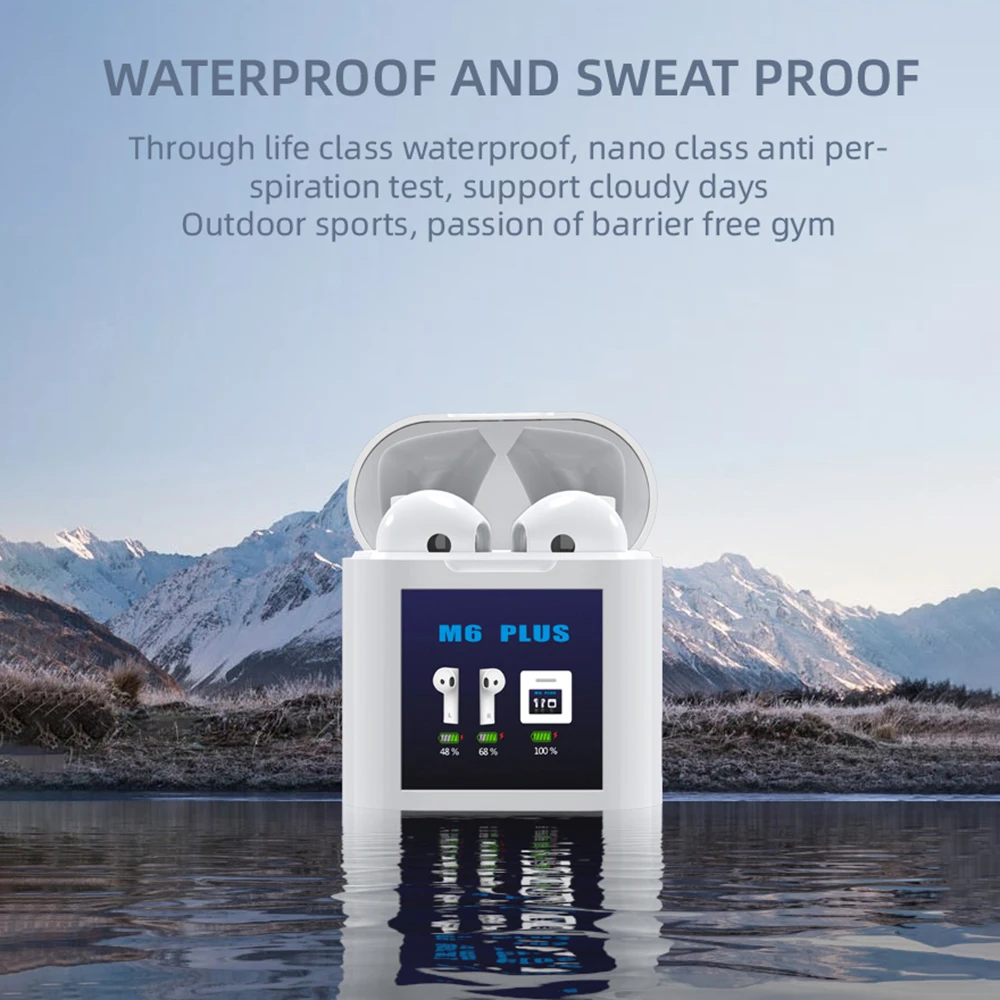 M6 PLUS TWS Wireless Earphone Wireless Headphones Tap Control Dual MIC Sport Bluetooth Headsets For iPhone Huawei Xiaomi Redmi