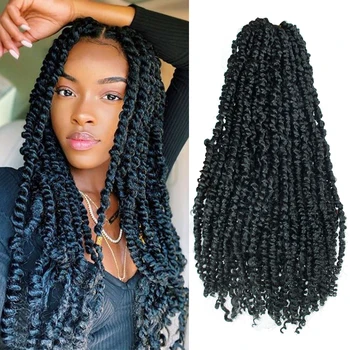 

22inch Pre Twisted Passion Twist Hair Crochet Hair Synthetic Ombre Pre looped Fluffy Spring Bomb Twists Braiding Hair