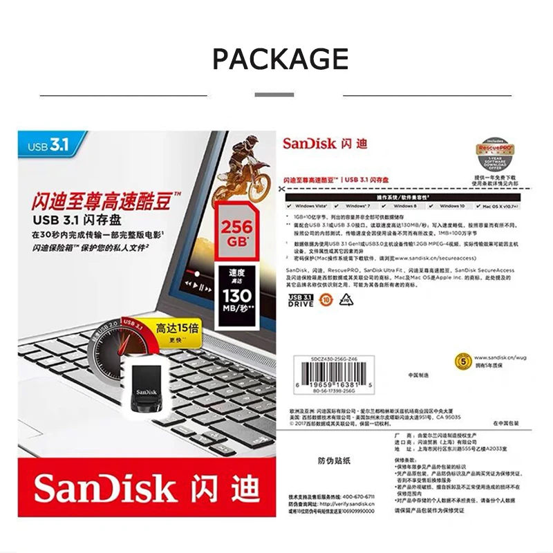 SanDisk CZ430 Mini USB 3,1 флеш-накопитель 128 Гб 64 ГБ 32 ГБ 16 ГБ флеш-накопитель маленькая Флешка карта памяти устройство для хранения флэш-накопитель