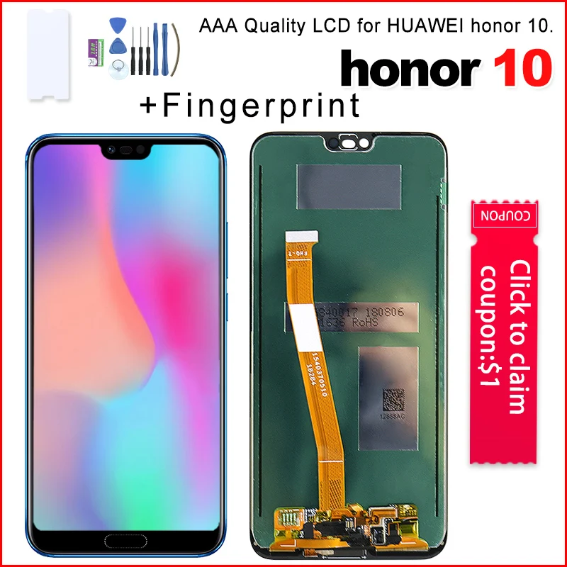 Original Display For Huawei Honor 10 Lcd Display Touch Screen With Fingerprint With Frame Digitizer For Honor 10 Lcd Col Al10 Mobile Phone Lcd Screens Aliexpress