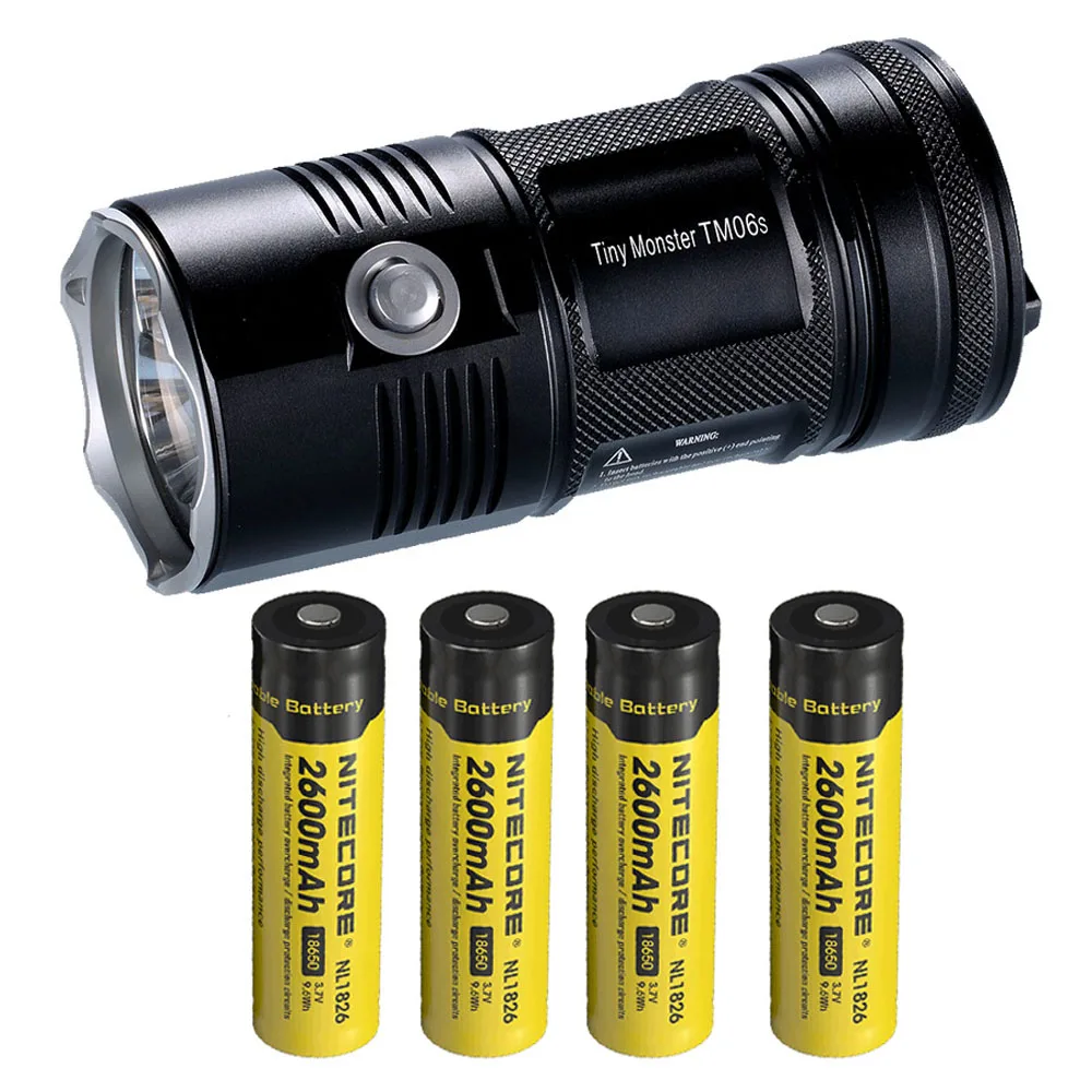 NITECORE TM06S портативный фонарик 4 × CREE XM-L2 U3 светодиоды Макс 4000 складной фонарик луч бросок 359 м уличный фонарик для поиска спасательных - Испускаемый цвет: TM06S 2600mAh