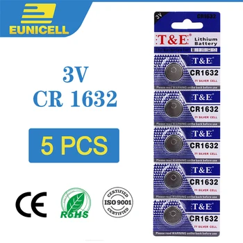

5pcs Lithium Cell Coin Battery 3V CR1632 CR 1632 Button Batteries EE6224 ECR1632 DL1632 KCR1632 LM1632 For Watch Toy Remote