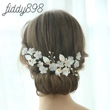 Роскошная заколка для волос ручной работы с шифоновым цветком, свадебные аксессуары для волос, головной убор невесты, свадебные аксессуары, свадебные шиньоны для женщин