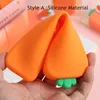 2022 Sharkbang Creative Carrot Series Silicone Soft Pencil Case Penholder Organizer Bag Kawaii Stationery Set Kids Birthday Gift ► Photo 2/6