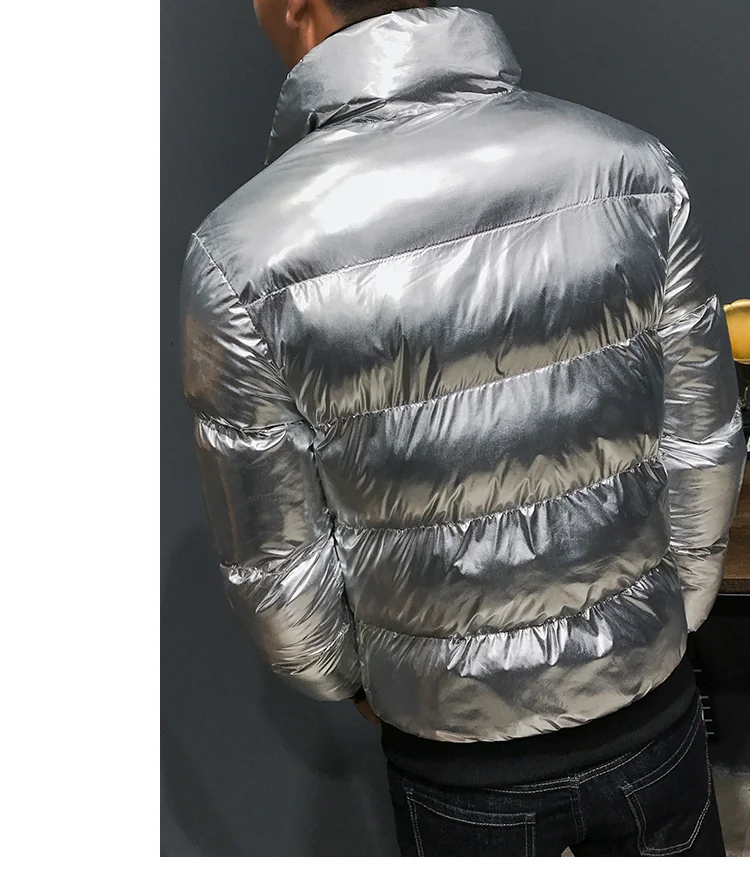 Зимние новые мужские парки, большие размеры 4XL, глянцевая тонкая куртка, мужские модные толстые теплые парки в Корейском стиле, пальто
