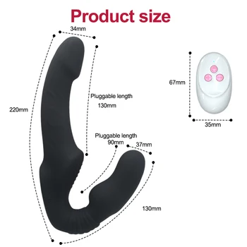 Realistic Dildo Vibrator Massager Strapless Strap on Lesbian Double Head G-Spot Stimulate Clitoris Sex Toy for Couple 10 Speeds 6