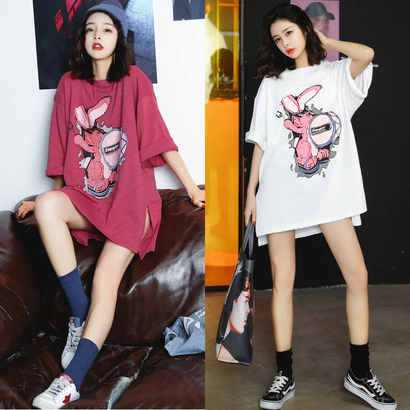 Maternity Pregnancy clothes Korean Style Tshirt Summer Bf Loose Large Size Long Cotton T-shirt Dress Female Clothes | Мать и ребенок