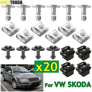 

20X Under Engine Gearbox Cover Clip Kit Undertray Shield Body Fastener Screw For VW Passat B5 SKODA Superb I 8D0805121 8D0805960