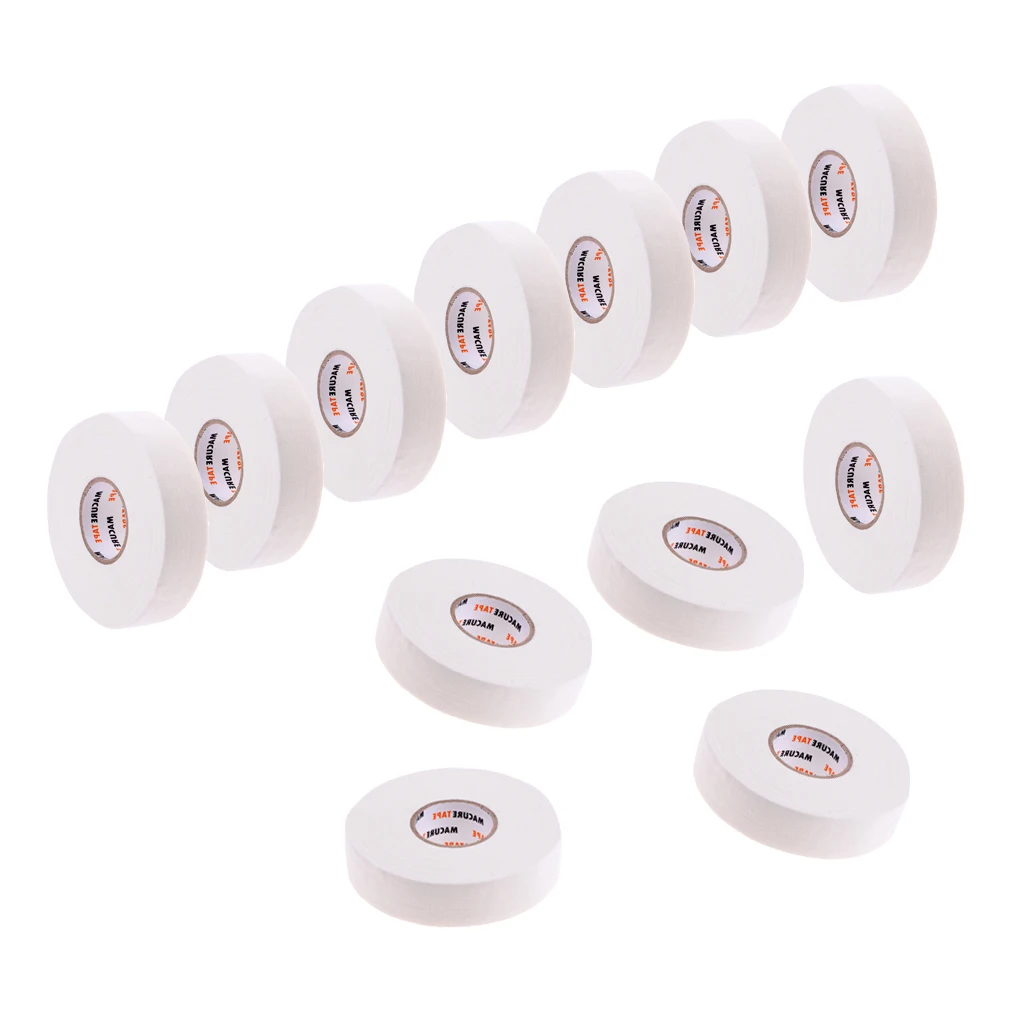 12 Roll Hockey Tape -White Color Cloth Hockey Stick Adhesive Tape 1'' X25 yds