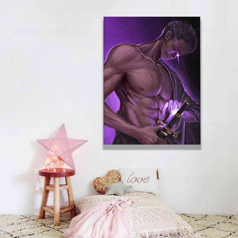 Картина ророноа Зоро Настенная Искусство HD печатный плакат человек цветы