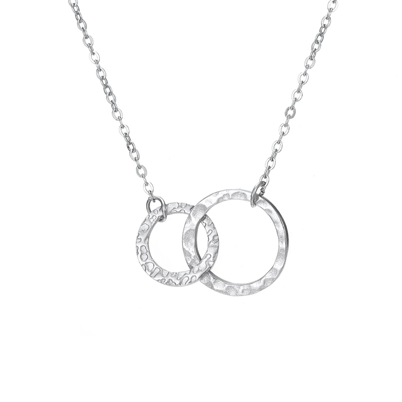 Ожерелье из нержавеющей стали, женская мода, Круглый двойной круг, ожерелье с кулоном на шею, ожерелье, ювелирные изделия, подарки