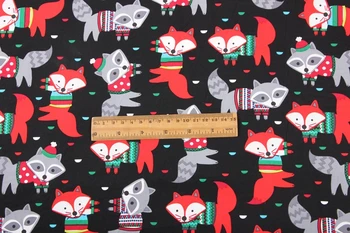 

Forest animal fox fawn rabbit Cotton Fabric Patchwork glasses Printed Quilting Fabric Sewing Material DIY Clothing 50x140cm