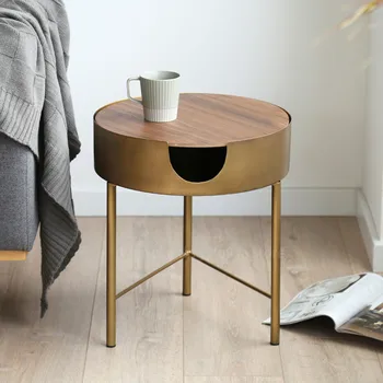 

Nordic Style Modern Round Tea Coffee Storage Table Simplicity Creative Living Room Bedroom Corner Small Round Sofa Side Table