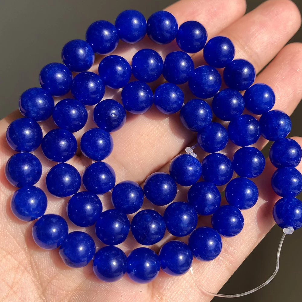 AAA+ Natural Dark Blue Jades Round Loose Stone Beads For Jewelry Making 15.5&quot 4/6/8/10/12mm DIY Bracelet Pendant Necklace | Украшения и