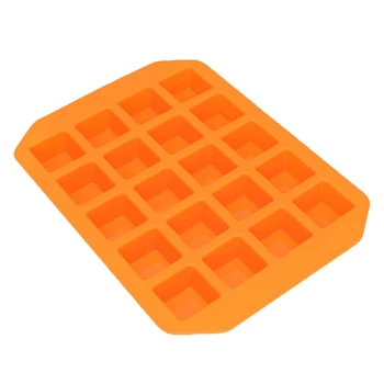 

1PC DIY 20 Cavities Ice Cube Tray Square Ice Making Mold Chocolate Mould Kitchen Ice Cream Tools Accessories (Orange)