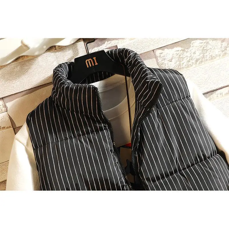 Striped полосатая мужская куртка без рукавов Homme Зимняя Повседневная Мужская Утепленная жилетка с хлопковой подкладкой мужской жилет из искусственного меха XXXL