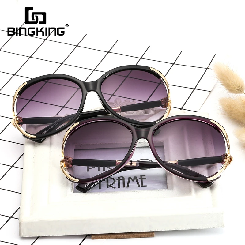 

BINGKING Luxury Rhinestones Fashion Women Sunglasses Women fox style Luxury Accessories Brand Designer Driving Sunglasses