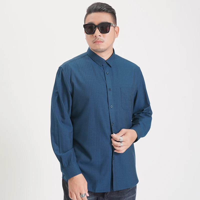 8XL 7XL 6XL Новая летняя мужская рубашка большого размера полосатая мешковатая Мужская рубашка с длинными рукавами и пуговицами Мужская футболка Блузка