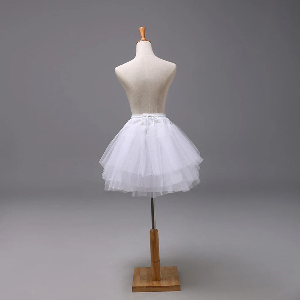 Женская плиссированная газовая короткая юбка черный белый Ангел кринолин для девочки пузырчатая юбка суета Нижняя юбка косплей Свадебный танцевальный костюм