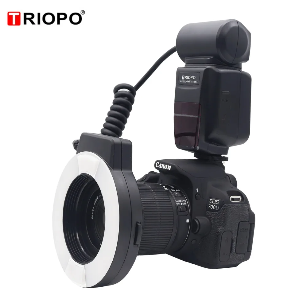 Triopo TR-15EX SLR кольцо вспышка 5500K руководство, FEB, мульти, беспроводной slave блок функция Slave, S1, S2 для Canon Nikon 5D 6D D3100