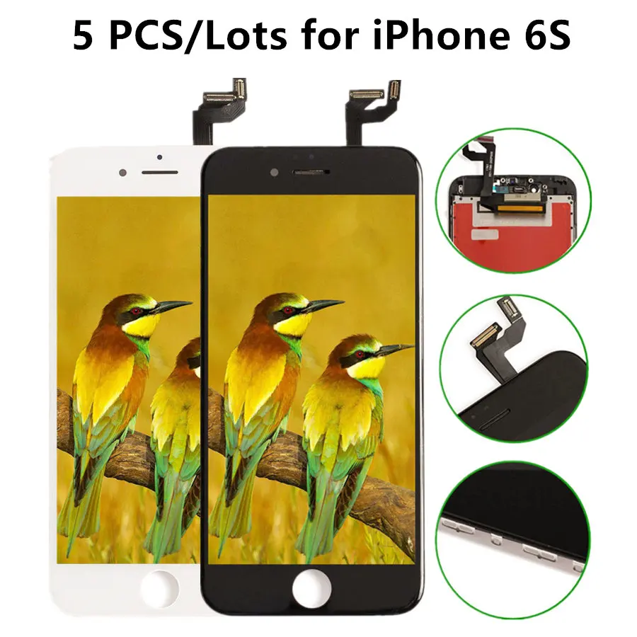 

5PCS/Lots Replacement Screen Display For iPhone 6S LCD Digitizer Touch Screen Full Assembly Mobile Phone Repair,Black White