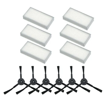 

6x side brush 6x HEPA Filter kit for CHUWI ilife v5s v5 x5 ilife V3s v3s pro v3l v5s pro v50 robot vacuum cleaner BPfire