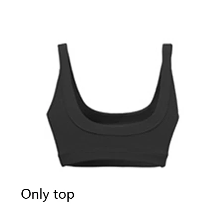 Black top 2 шт./компл. бесшовный спортивный костюм для йоги, женские супер мягкие леггинсы с высокой талией+ u-образный пуш-ап спортивный топ для фитнеса, спортивные костюмы, спортивная одежда - Цвет: Black top