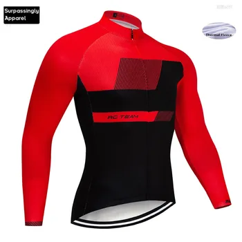 

Racing Team Long Sleeve Cycling Jersey 6XL Breathable Mountain Bike Clothing Winter Fleece Bicycle Clothes Maillot Ropa Ciclismo