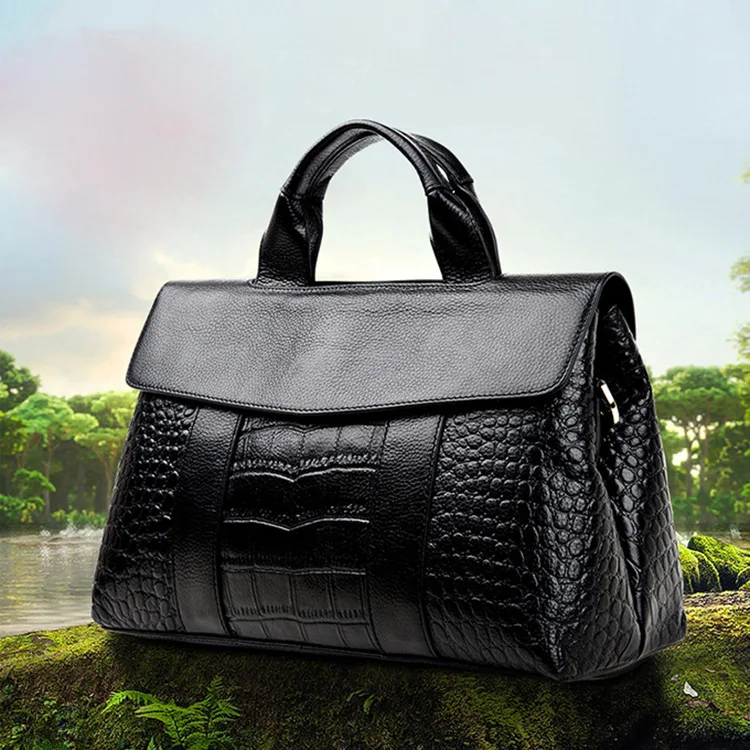 

Genuine Leather Crocodile Handbag Capacity Package 2019 All-match Messenger Single Shoulder Woman Package